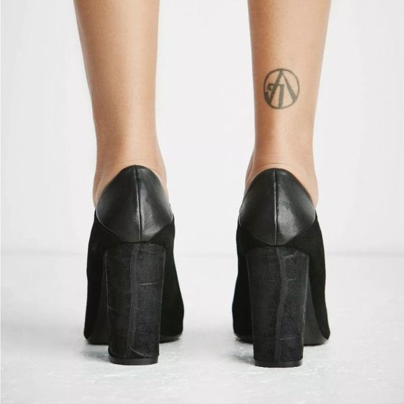 Free People Black Block Heel Pumps - Picture 2 of 6